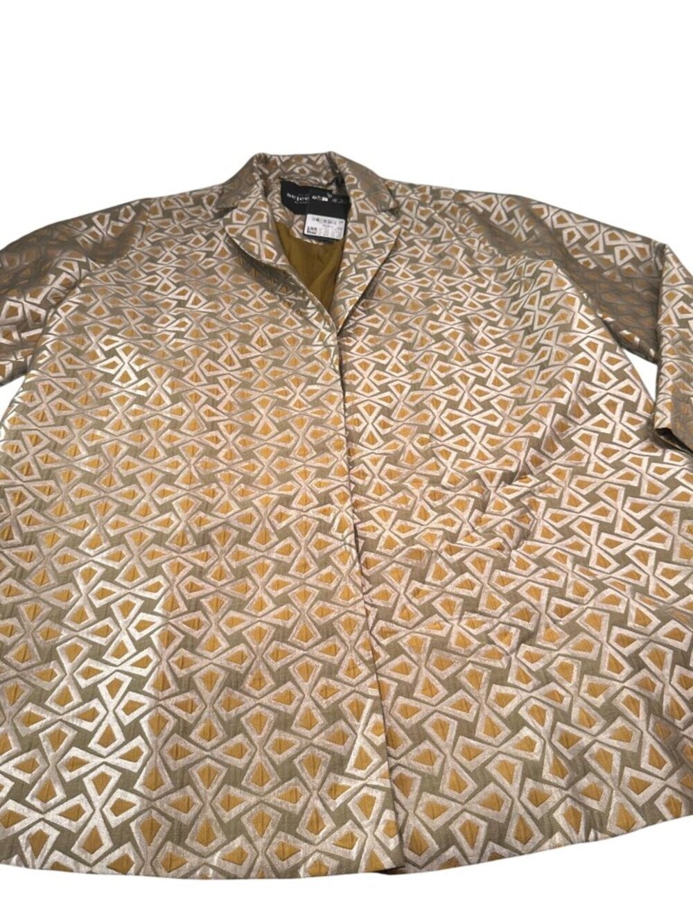 Luxury Selection Ulla Popken Geometric Jacquard Jacket Womens Blazer Formal